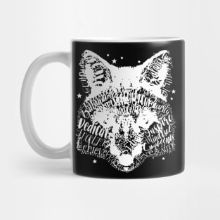 Typography White Fox Mug